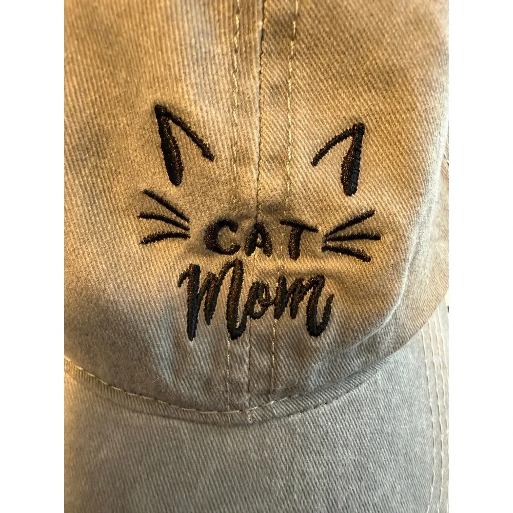 David and Young Cat Mom Gray Cotton Baseball Cap Hat FWCAP570 Adjustable